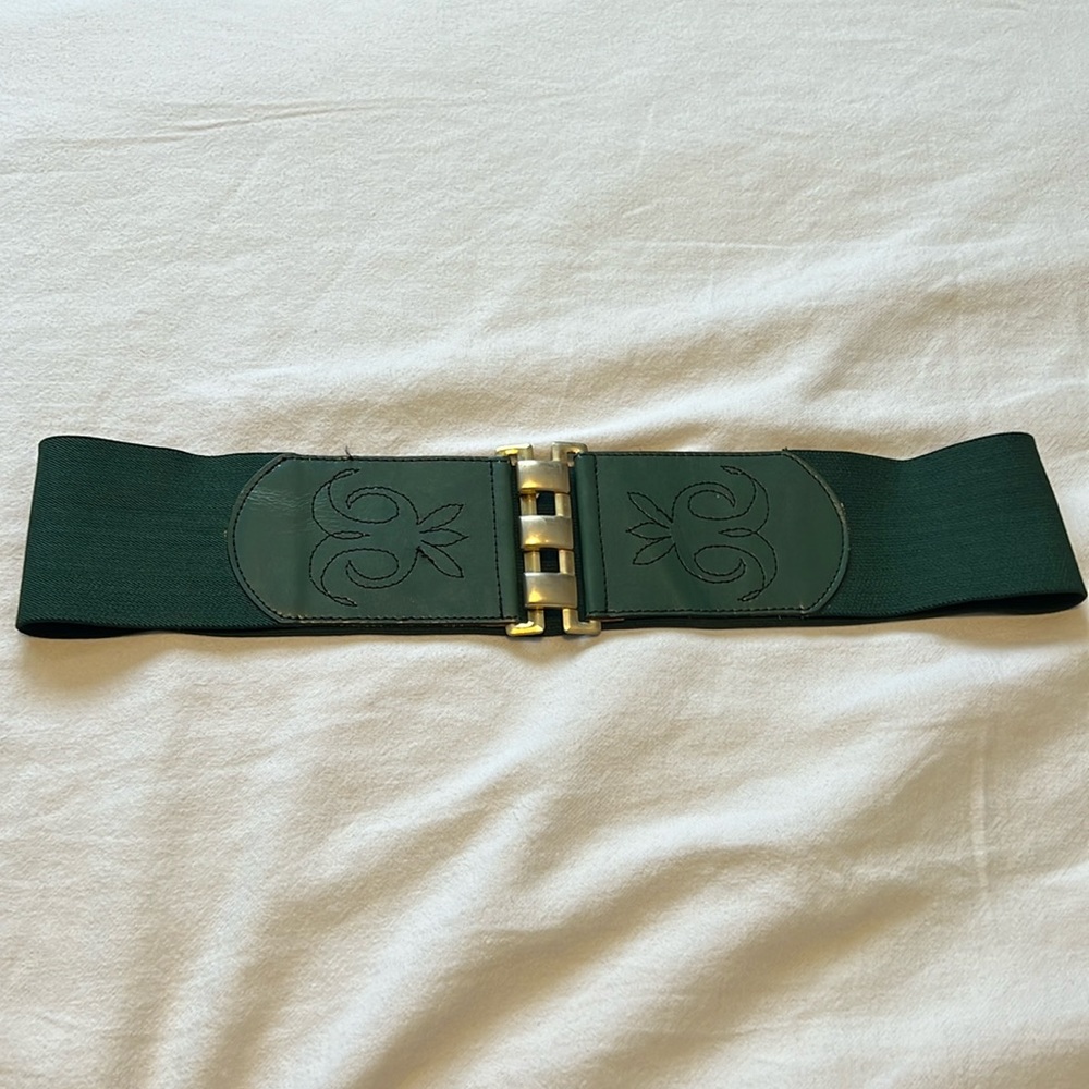 Vintage Green Saddle Cowhide Waist Belt